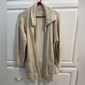 Vintage Milrank Cream Cable Knit Long Sleeve Open Cardigan Women’s Size XL